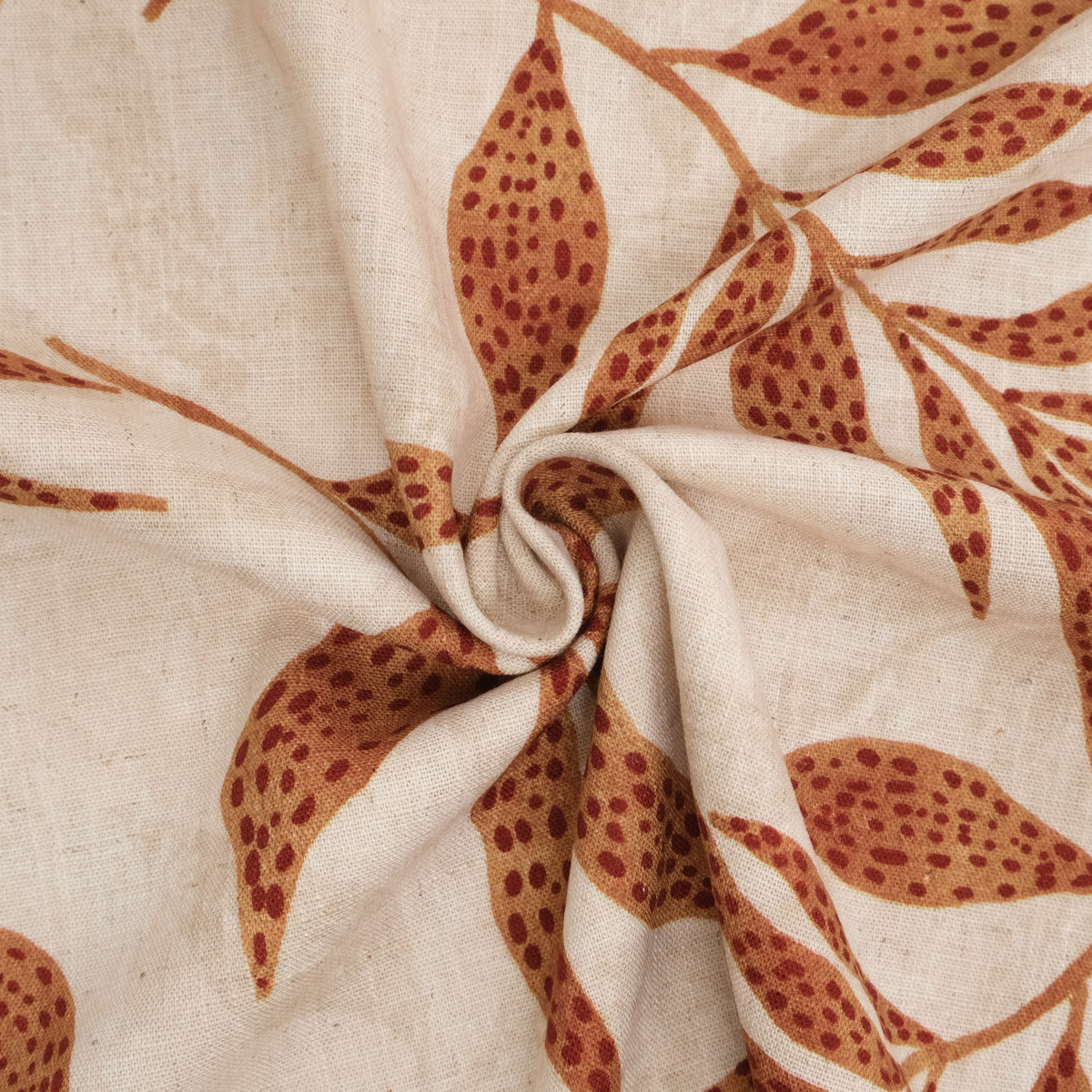 Viscose Lin Imprimé Alma Naturel - Maison Klem
